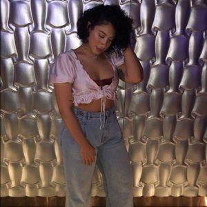 Satin wrap up crop top